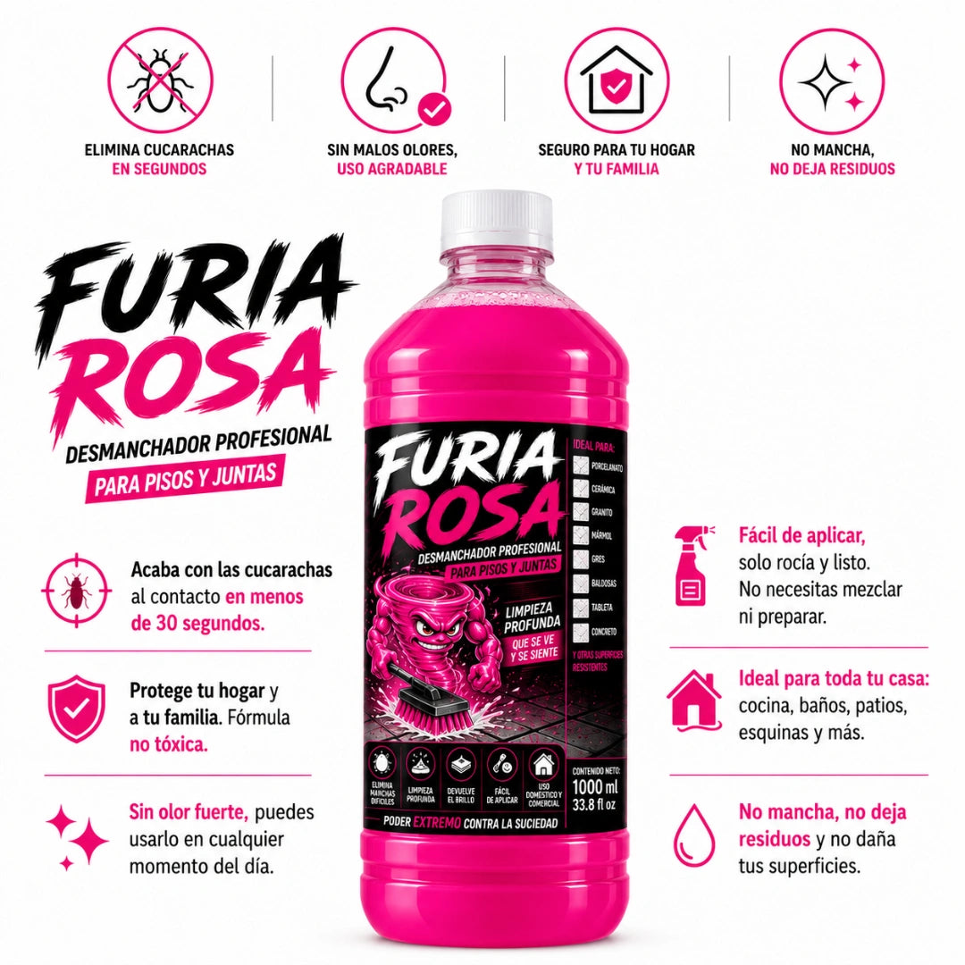 Furia Rosa🧼 - Elimina hasta lo imposible en segundos